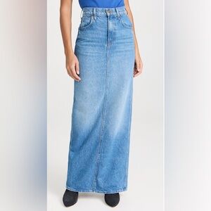 SNACKS MOTHER The Candy Stick high-waist recycled-denim maxi skirt size Small/27